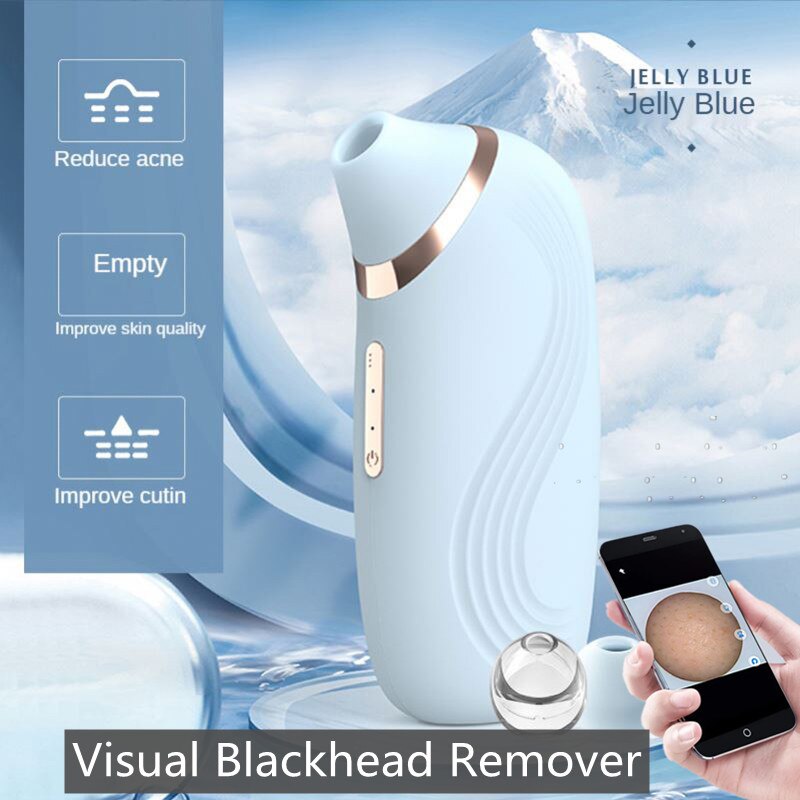 Visual Blackhead Remover Vacuum 6 in 1 Waterproof Heated Pore Clean Suction Remove Blackheads Electric USB Cable Pore Cleaner