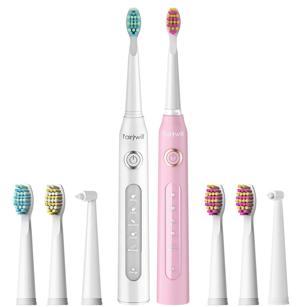 Electric Sonic Toothbrush FW-507 USB Charge Rechargeable Waterproof Electronic Tooth 8 Brushes Replacement Heads Adult