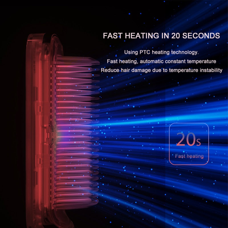 Profissional Hot Combs Anti-scalding Hair Straightener Brush Ceramic Hair Curler Heated Electric Smart Brush Hair Straightener