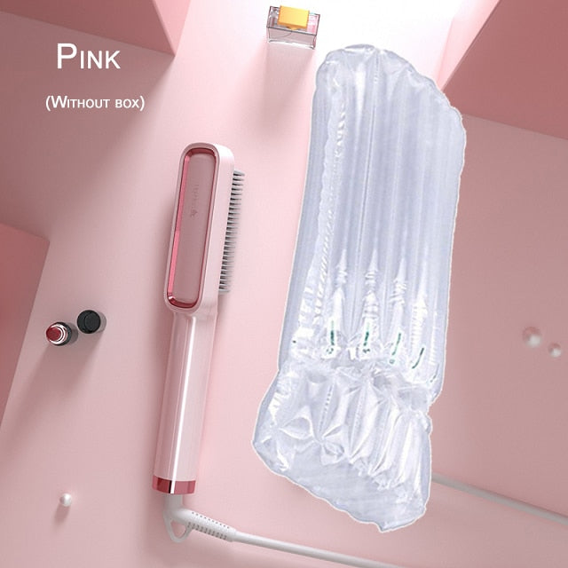 Profissional Hot Combs Anti-scalding Hair Straightener Brush Ceramic Hair Curler Heated Electric Smart Brush Hair Straightener
