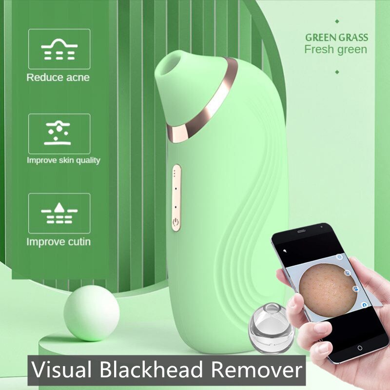 Visual Blackhead Remover Vacuum 6 in 1 Waterproof Heated Pore Clean Suction Remove Blackheads Electric USB Cable Pore Cleaner