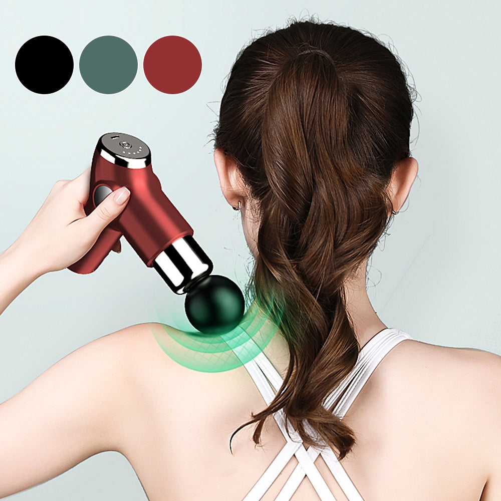 Mini Muscle Theragun Massage Gun Massage Body Neck Massager Deep Tissue Percussion Relaxation Pain Relief Exercising