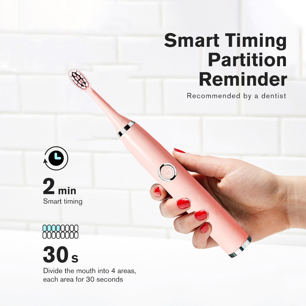 Super Sonic Electric Toothbrushes for Adults Kid Smart Timer Whitening Toothbrush IPX7 Waterproof Replaceable AA Battery Version