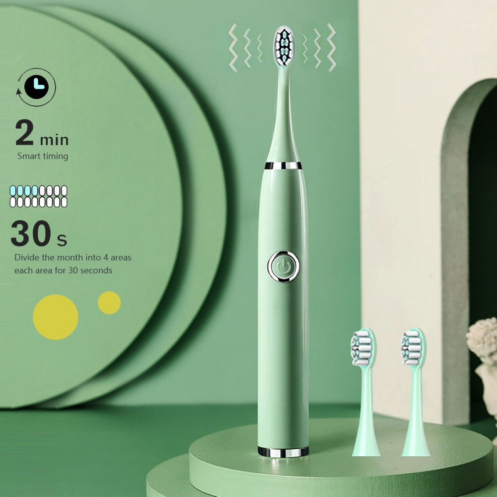 Super Sonic Electric Toothbrushes for Adults Kid Smart Timer Whitening Toothbrush IPX7 Waterproof Replaceable AA Battery Version