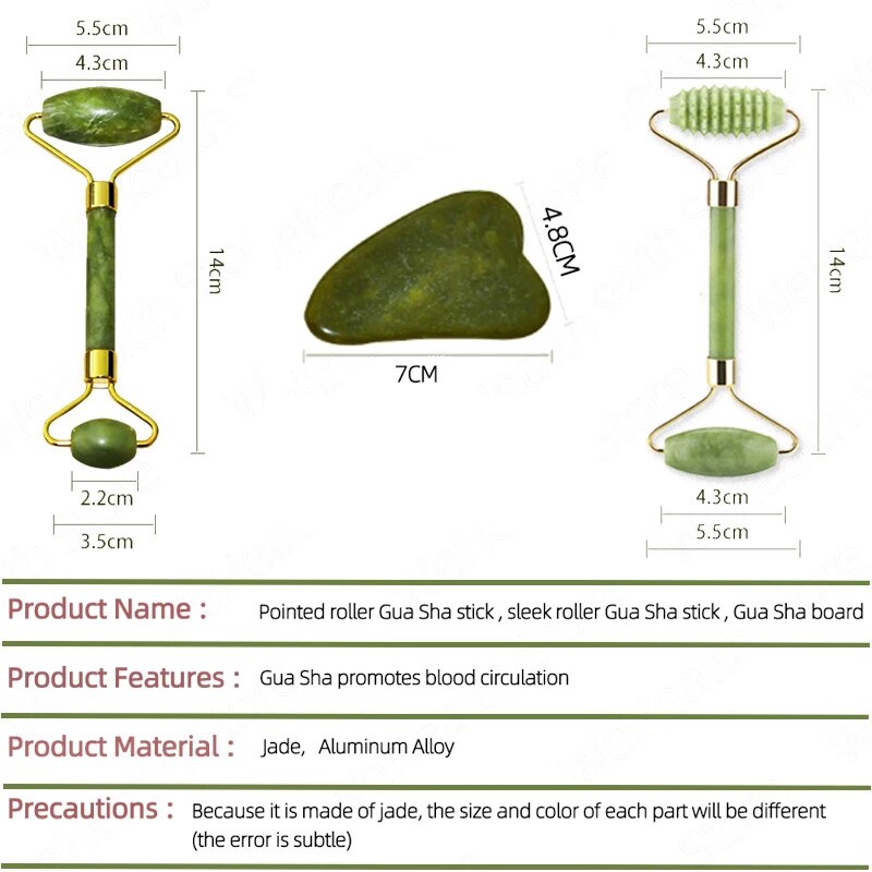 Natural Jade Stone Facial Massager Roller Gouache Scraper Eye Neck Body Relaxation Slimming Gua Sha Beauty Thin Lift Skin Care