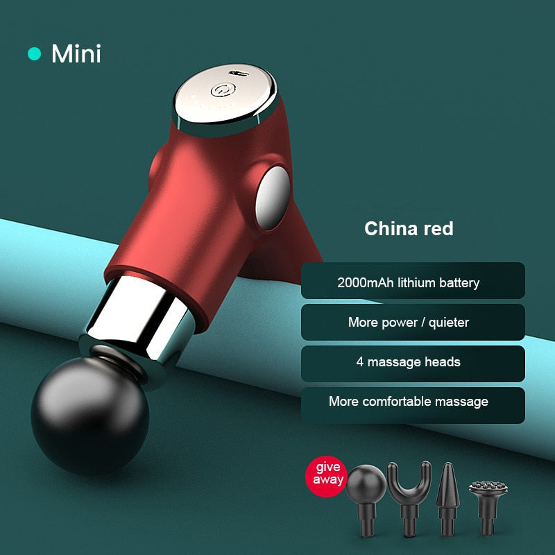Massage Gun Deep Tissue Muscle Vibrating Relaxing Massage Relaxation Treatments LCD Massager Gun Black/Red/Green TSLM1