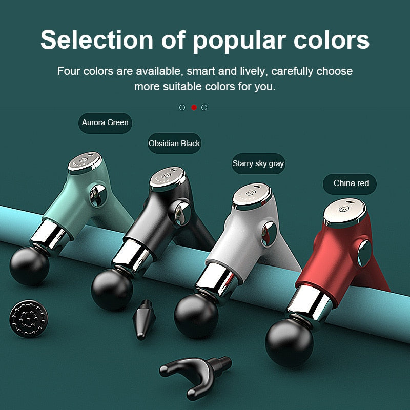 Massage Gun Deep Tissue Muscle Vibrating Relaxing Massage Relaxation Treatments LCD Massager Gun Black/Red/Green TSLM1
