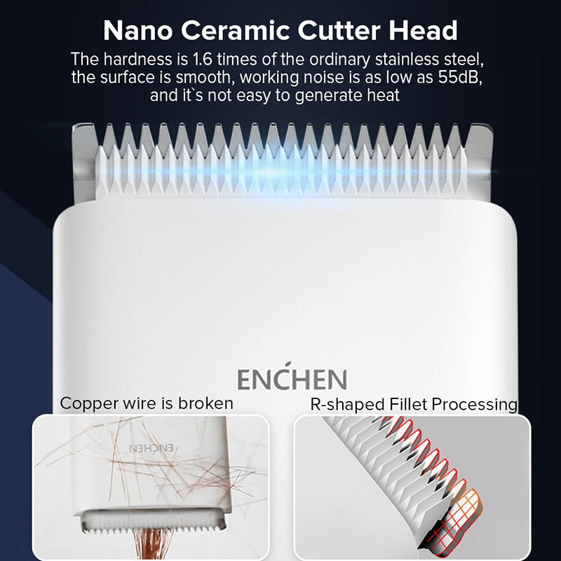 ENCHEN Boost Hair Clippers for Men Children Family Use Rechargeable Cordless Hair Trimmer Portable Electric Haircut