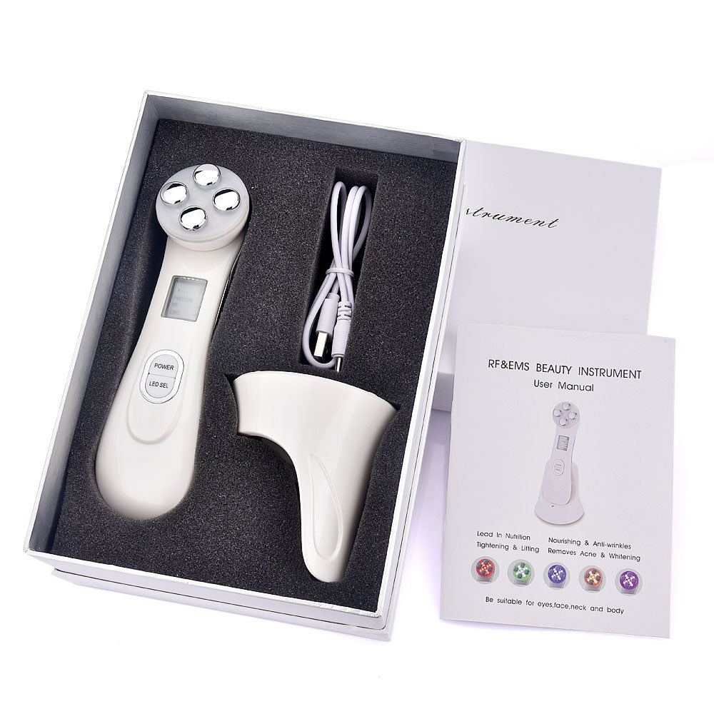 Microcurrents Machine for Face 5 in 1 RF Radio Frequency Led Light Therapy Facial Lifting Massager Skin Tightening Care Beauty