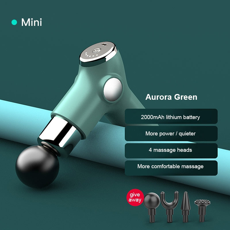 Massage Gun Deep Tissue Muscle Vibrating Relaxing Massage Relaxation Treatments LCD Massager Gun Black/Red/Green TSLM1
