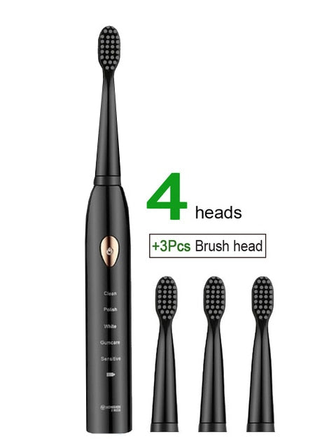 Newest Super Sonic Electric Toothbrushes for Adults Kids Smart Timer Rechargeable Whitening Toothbrush IPX7 with 3 Brush Heads