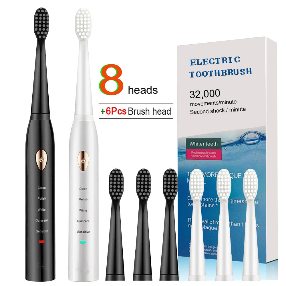 Newest Super Sonic Electric Toothbrushes for Adults Kids Smart Timer Rechargeable Whitening Toothbrush IPX7 with 3 Brush Heads