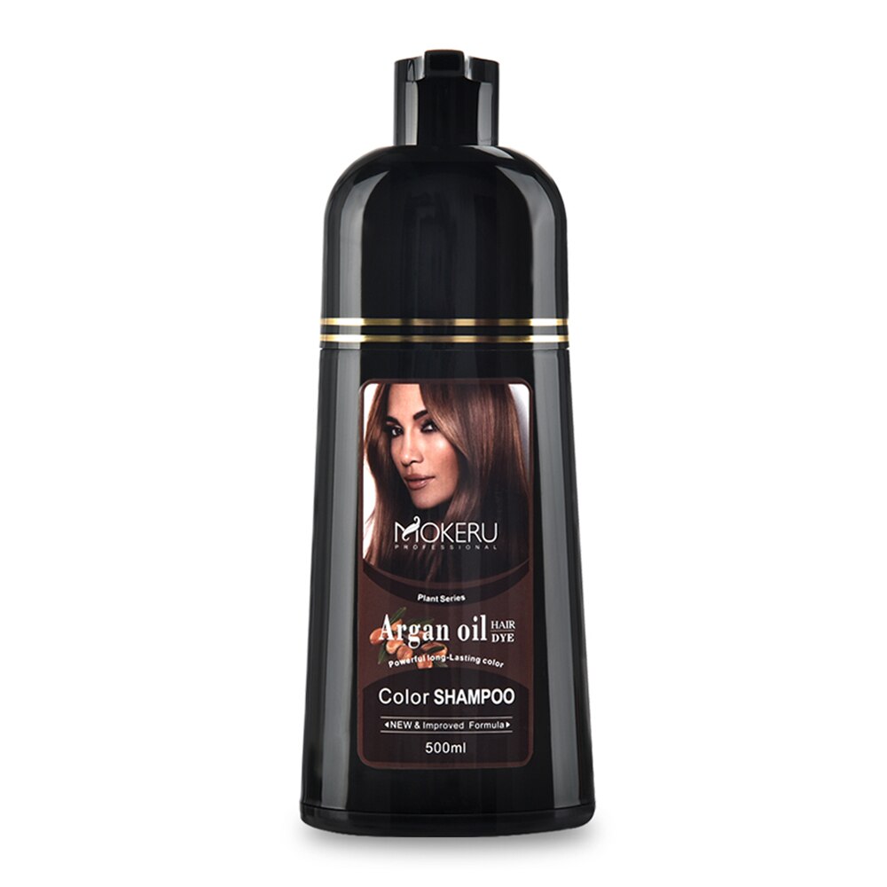 500ml Natural Hair Dye Argan Oil Essence Permanent Shampoo Hair Color Cream Cover Gray Hair For Women Men Hair Care