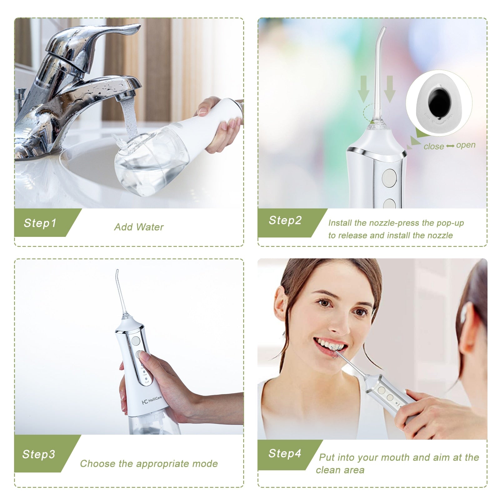 350ML Electric Oral Irrigator 3 Mode Dental Water Flosser Rechargeable teeth whitening Waterproof Water Tank Jet Teeth Cleaner