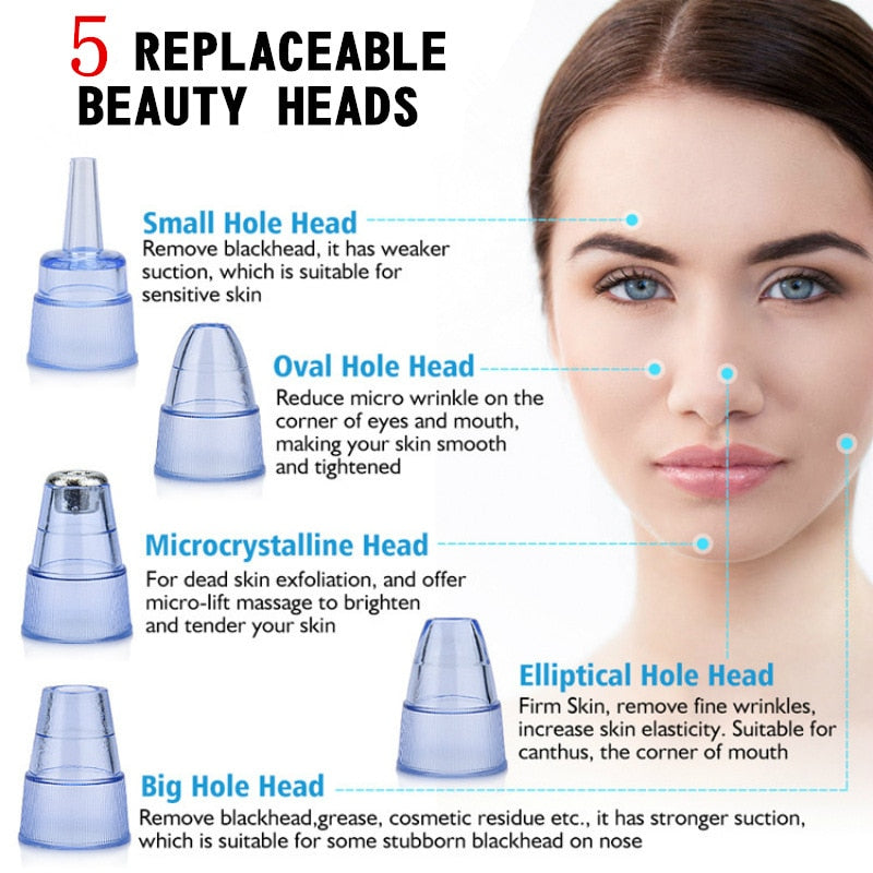 Facial Blackhead Remover Electric Acne Cleaner Blackhead Black Point Vacuum Cleaner Tool Black Spots Pore Cleaner Machine