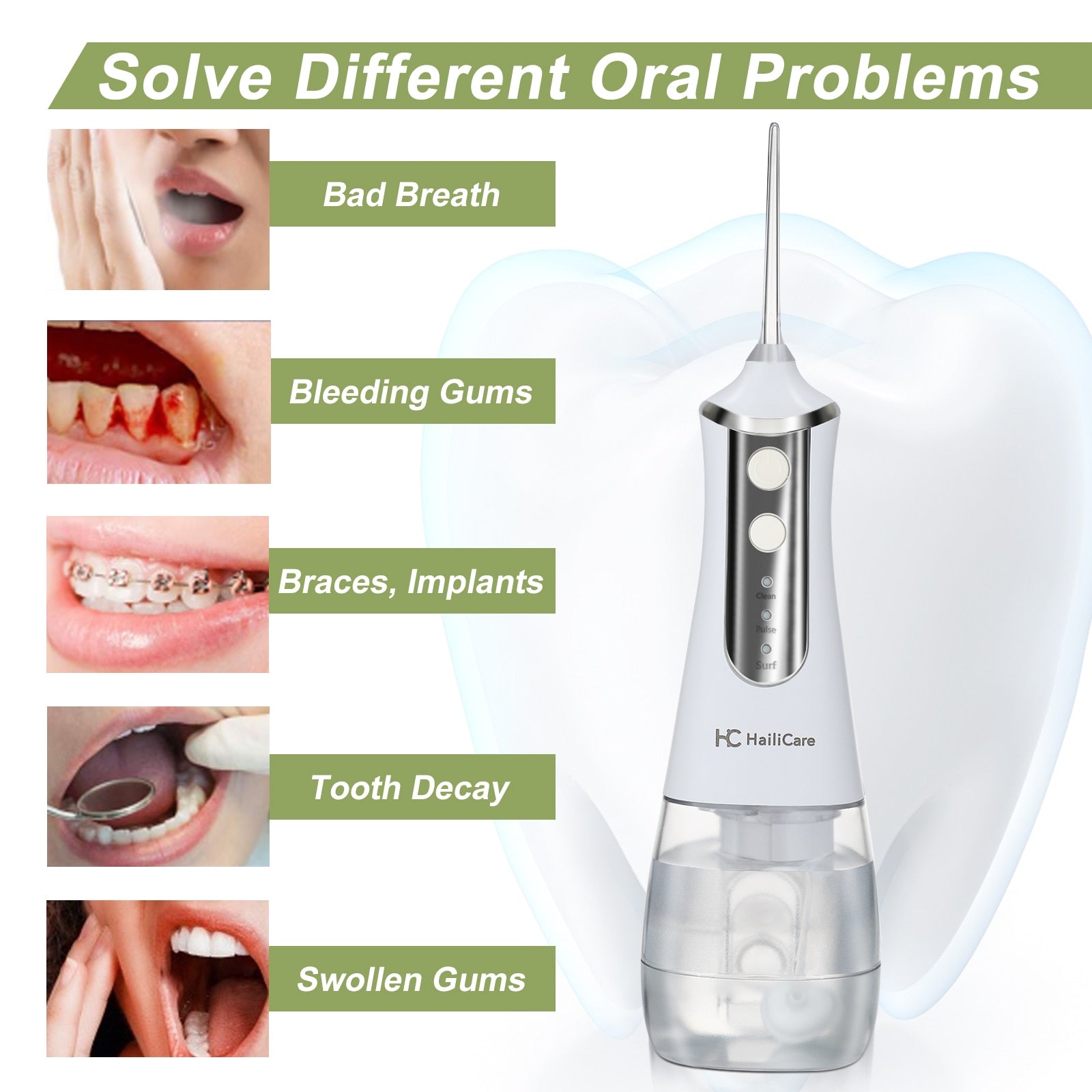 350ML Electric Oral Irrigator 3 Mode Dental Water Flosser Rechargeable teeth whitening Waterproof Water Tank Jet Teeth Cleaner