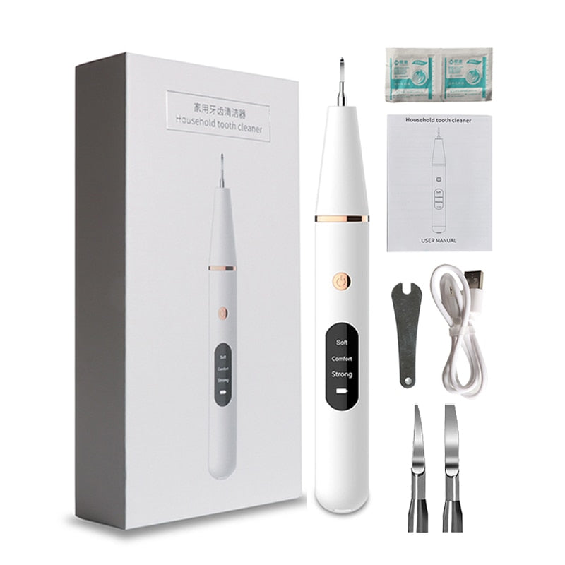 Electric Sonic Dental Calculus Scaler Oral Teeth Tartar Remover Plaque Stains Cleaner Removal Teeth Whitening Portable with LED