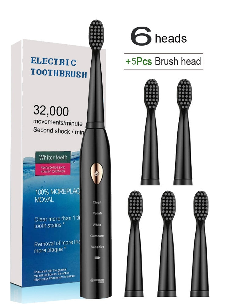 Newest Super Sonic Electric Toothbrushes for Adults Kids Smart Timer Rechargeable Whitening Toothbrush IPX7 with 3 Brush Heads