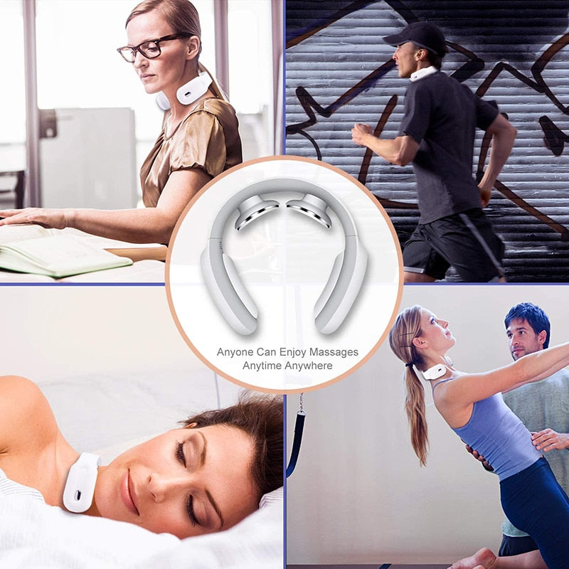 New Remote Smart Neck Shoulder EMS Muscle Massager Trainer Relaxation Electric Pain Relief ToolCervical Vertebra Physiotherapy
