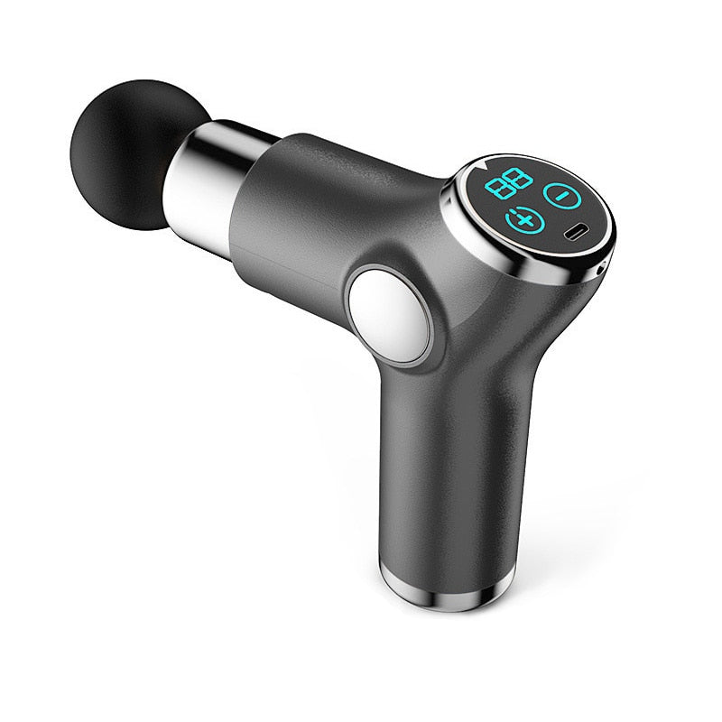 Massage Gun Deep Tissue Muscle Vibrating Relaxing Massage Relaxation Treatments LCD Massager Gun Black/Red/Green TSLM1