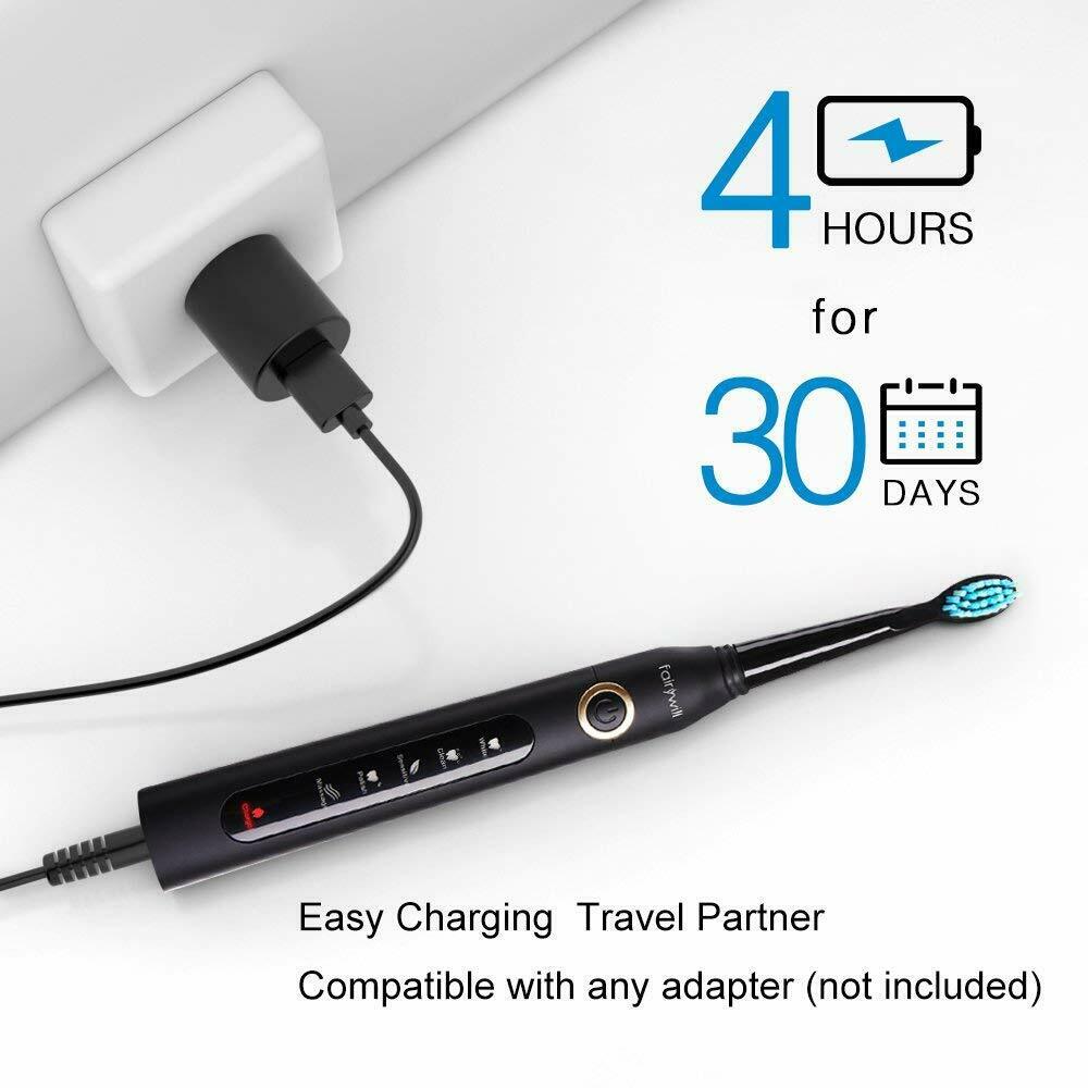 Electric Sonic Toothbrush FW-507 USB Charge Rechargeable Waterproof Electronic Tooth 8 Brushes Replacement Heads Adult