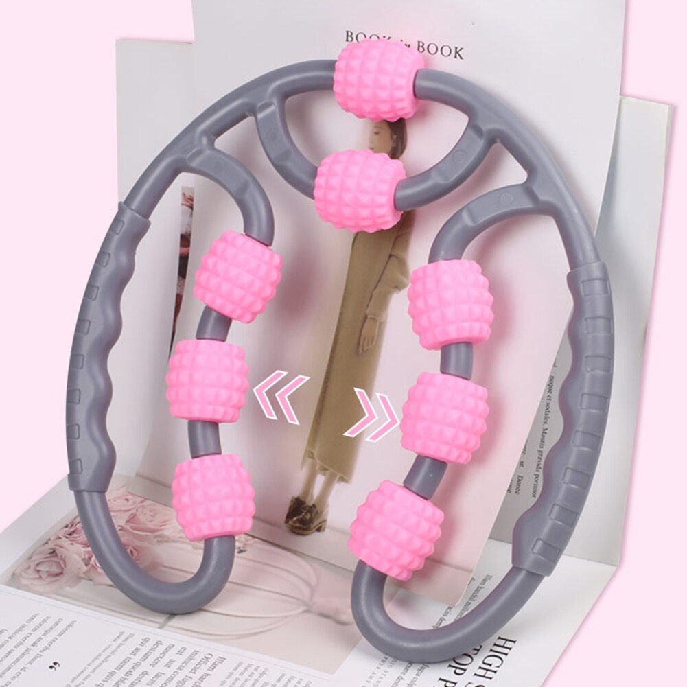 U Shape Yoga Massage Roller 8 Wheels Trigger Point for Arm Leg Neck Muscle Body Fatigue Lifted Tool Health Therapy Care Stress