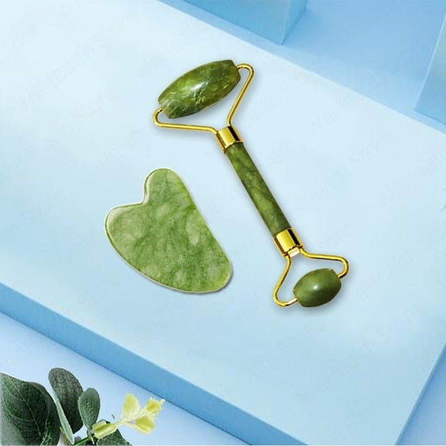 Natural Jade Stone Facial Massager Roller Gouache Scraper Eye Neck Body Relaxation Slimming Gua Sha Beauty Thin Lift Skin Care