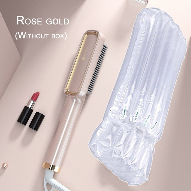 Profissional Hot Combs Anti-scalding Hair Straightener Brush Ceramic Hair Curler Heated Electric Smart Brush Hair Straightener