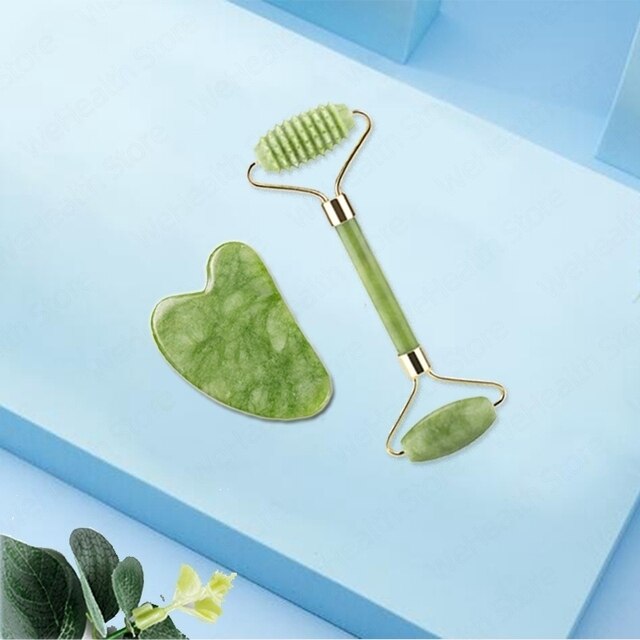 Natural Jade Stone Facial Massager Roller Gouache Scraper Eye Neck Body Relaxation Slimming Gua Sha Beauty Thin Lift Skin Care