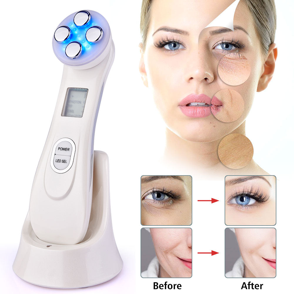 Microcurrents Machine for Face 5 in 1 RF Radio Frequency Led Light Therapy Facial Lifting Massager Skin Tightening Care Beauty