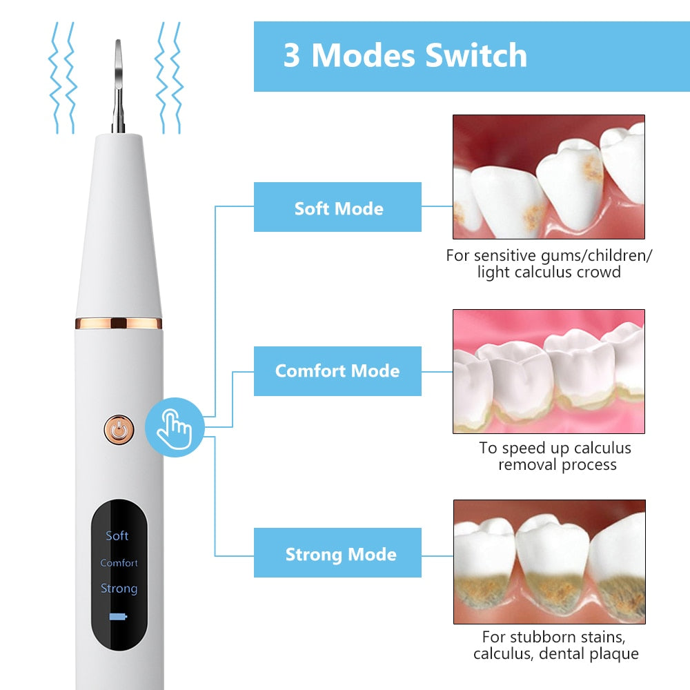 Electric Sonic Dental Calculus Scaler Oral Teeth Irrigator Tartar Calculus Remover Plaque Stains Cleaner Remova Teeth Whitening