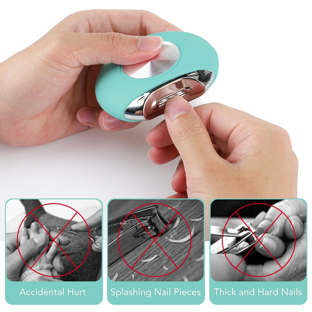 Smart Nail Clipper Polisher Professional Electric Nail Trimmer Manicure Machine Mini Portable Finger Nail Tools for kids Baby