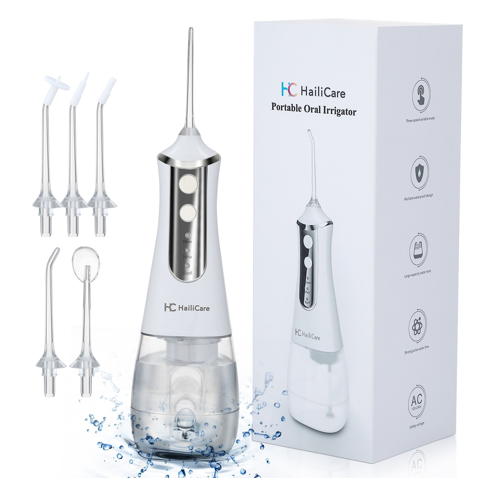 350ML Electric Oral Irrigator 3 Mode Dental Water Flosser Rechargeable teeth whitening Waterproof Water Tank Jet Teeth Cleaner