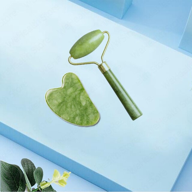 Natural Jade Stone Facial Massager Roller Gouache Scraper Eye Neck Body Relaxation Slimming Gua Sha Beauty Thin Lift Skin Care