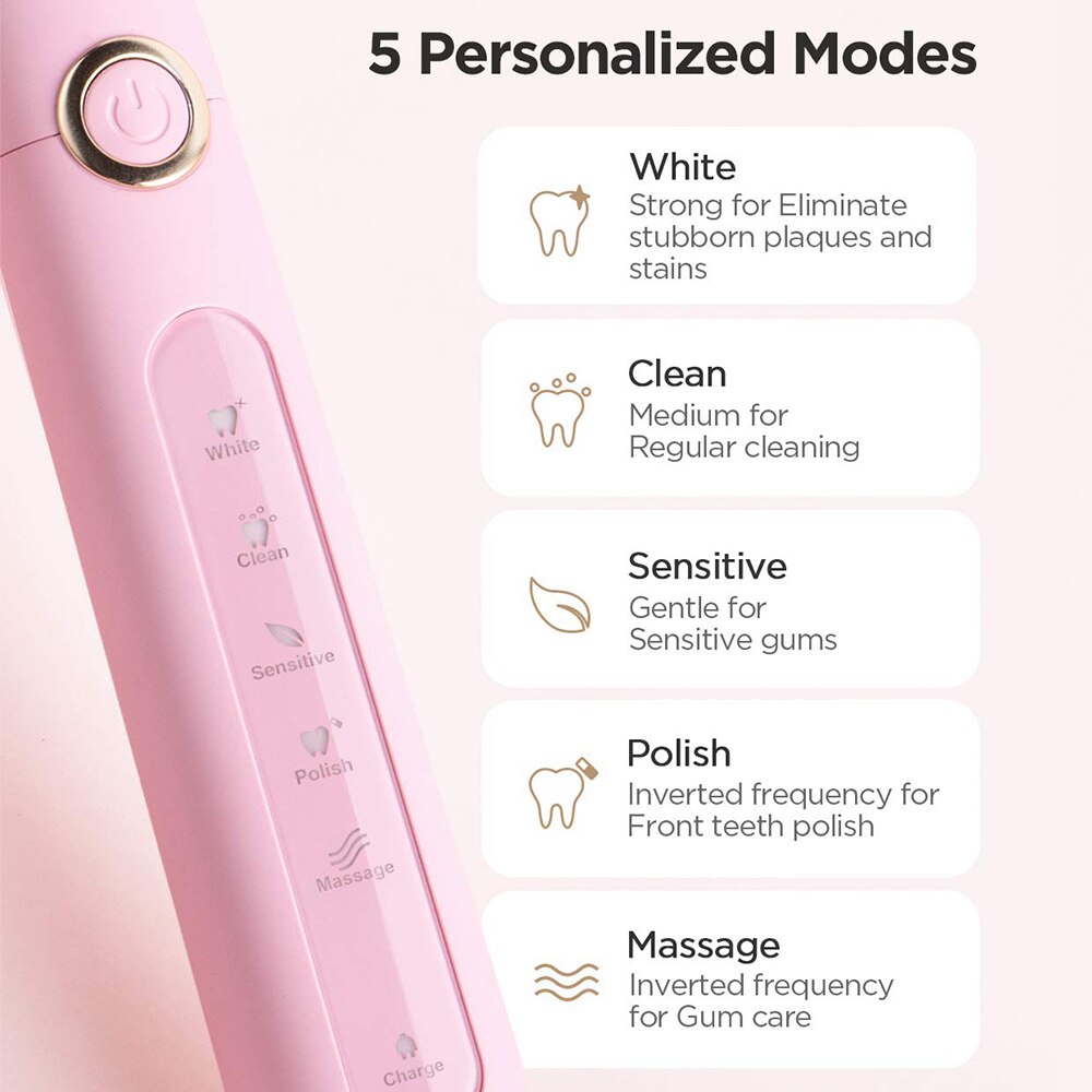 Electric Sonic Toothbrush FW-507 USB Charge Rechargeable Waterproof Electronic Tooth 8 Brushes Replacement Heads Adult