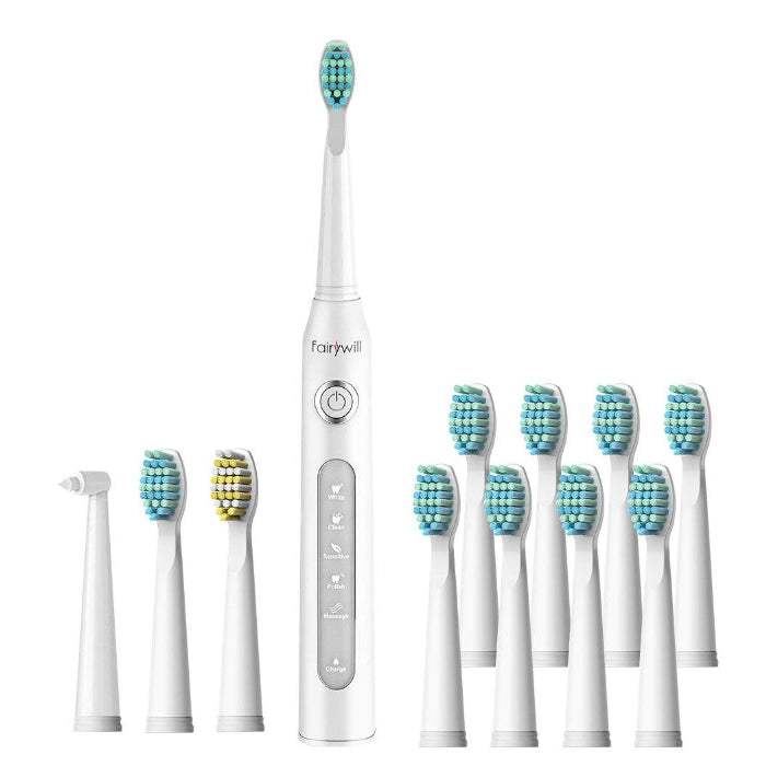 Electric Sonic Toothbrush FW-507 USB Charge Rechargeable Waterproof Electronic Tooth 8 Brushes Replacement Heads Adult