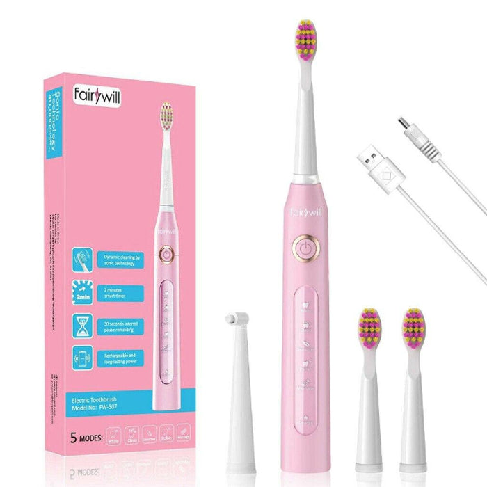 Electric Sonic Toothbrush FW-507 USB Charge Rechargeable Waterproof Electronic Tooth 8 Brushes Replacement Heads Adult