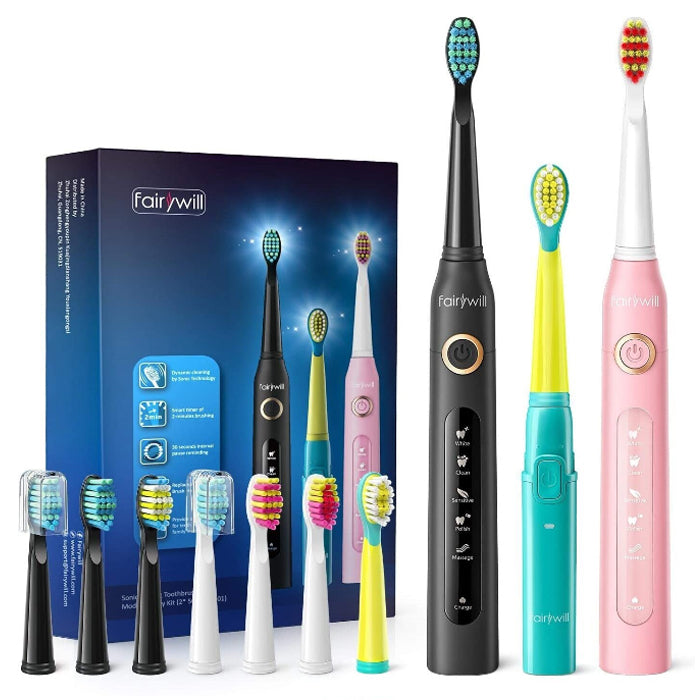 Electric Sonic Toothbrush FW-507 USB Charge Rechargeable Waterproof Electronic Tooth 8 Brushes Replacement Heads Adult